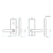 LOCSTAR C89 Blocco password intelligente per impronte digitali Blocco sistema TUYA per porta interna domestica, C89 Black, C89 Silver