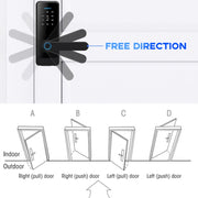 LOCSTAR C89 Blocco password intelligente per impronte digitali Blocco sistema TUYA per porta interna domestica, C89 Black, C89 Silver
