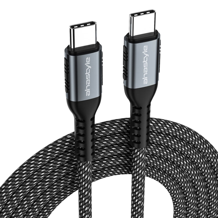 Per iPhone 15 Cavo di ricarica doppio tipo C intrecciato in nylon AhaStyle, 60W, 100W