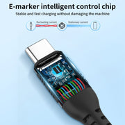 Per iPhone 15 Cavo di ricarica doppio tipo C intrecciato in nylon AhaStyle, 60W, 100W