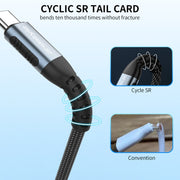 Per iPhone 15 Cavo di ricarica doppio tipo C intrecciato in nylon AhaStyle, 60W, 100W