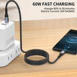 Cavo ricarica doppio Tipo C nylon per iPhone 15