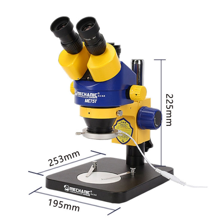 Microscopio stereo trinoculare MECHANIC MC-75TB1 con luce LED