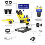 Microscopio stereo trinoculare MECHANIC MC-75TB1 con luce LED