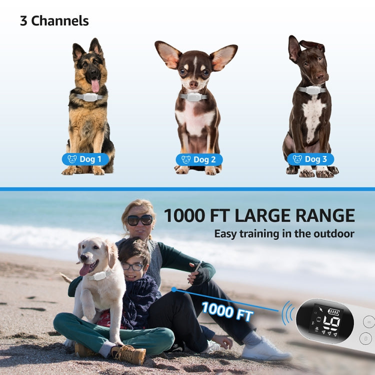 Collare antiurto impermeabile intelligente per dispositivo di addestramento per cani telecomandato per animali domestici, For-One-Dog, For-Two-Dog