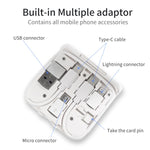Caricatore pieghevole wireless magnetico 10 in 1 con scatola di immagazzinaggio adattatore per cavo dati, BM3093 (White), BM3093