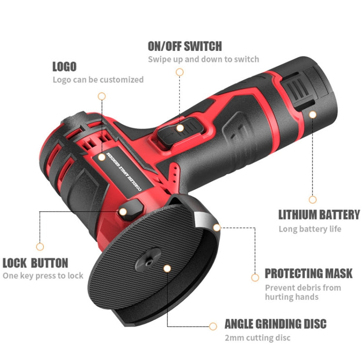 HILDA 12V 3 pollici smerigliatrice angolare agli ioni di litio per uso domestico e levigatrice, spina europea, Plastic Package With 1 Battery, Carton Package With 1 Battery, Plastic Package With 2 Battery, Carton Package With 2 Battery