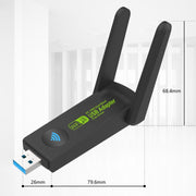 Scheda di rete wireless 1300Mbps Scheda di rete USB per computer senza driver Gigabit Dual Band 5G, 600m, 1300m