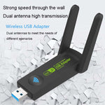 Scheda di rete wireless 1300Mbps Scheda di rete USB per computer senza driver Gigabit Dual Band 5G, 600m, 1300m