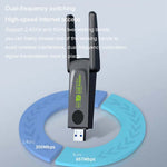 Scheda di rete wireless 1300Mbps Scheda di rete USB per computer senza driver Gigabit Dual Band 5G, 600m, 1300m