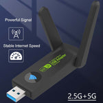 Scheda di rete wireless 1300Mbps Scheda di rete USB per computer senza driver Gigabit Dual Band 5G, 600m, 1300m
