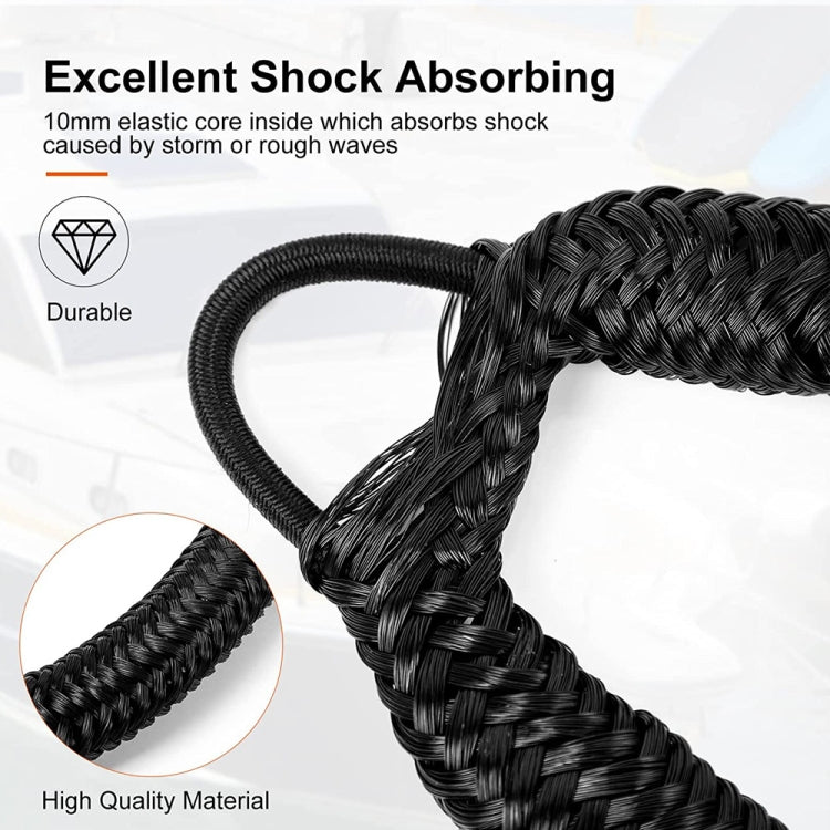 Accessori per corde per barche con morsetto in acciaio inossidabile per molo Cavo di ormeggio per kayak con buffer incorporato PWC