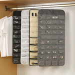 Borsa per appendere gioielli a 48 griglie Borsa per organizer per gioielli bifacciale in tessuto Mon, 48-grid