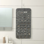 Borsa per appendere gioielli a 80 griglie Borsa per organizer per gioielli bifacciale in tessuto Mon, 80-grid