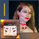 Adesivo per tatuaggio impermeabile cicatrice di Halloween Adesivi horror per il viso simulato, RM-037, RM-038, RM-039, RM-040, RM-041, RM-042, RM-043, RM-044, RM-045, RM-046