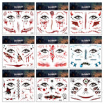 Adesivo per tatuaggio impermeabile cicatrice di Halloween Adesivi horror per il viso simulato, RM-037, RM-038, RM-039, RM-040, RM-041, RM-042, RM-043, RM-044, RM-045, RM-046