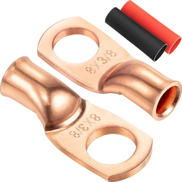 Foro in rame nudo per cavo di saldatura terminale ad anello con perno 8AWG 3/8 \\\" con termorestringente
