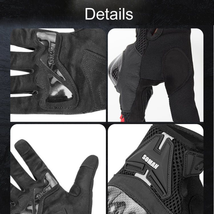 SOMAN Guanti da motocicletta anticaduta traspiranti antiscivolo in fibra di carbonio, M, L, XL, XXL