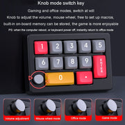 MKESPN 13 tasti Programmazione macro multifunzione RGB Tastiera meccanica cablata con tastiera a manopola