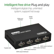 Splitter audio/video HD FJGEAR FJ-SM4K104 HDMI 1 in 4