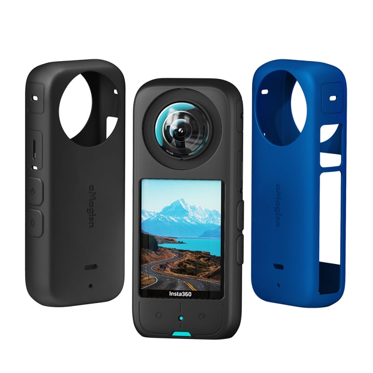 Per Insta360 X3 AMagisn Custodia protettiva in silicone per corpo, Body+Lens Case (Black), Body+Lens Case (Blue), Body Case (black), Body Case (Blue), Lens Case (Black), Lens Case (Blue)