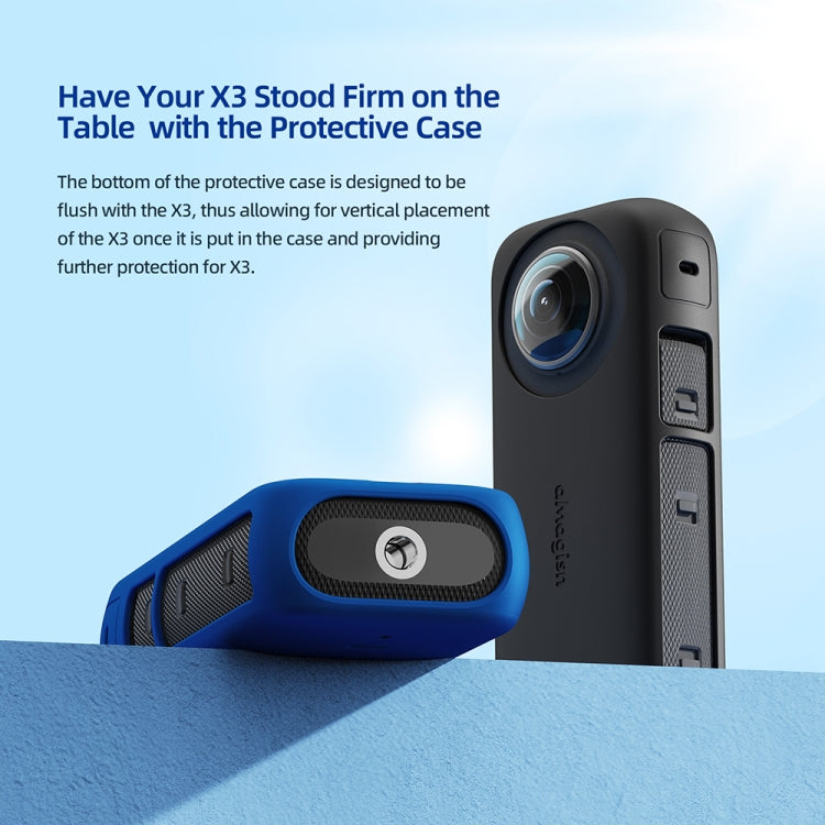 Per Insta360 X3 AMagisn Custodia protettiva in silicone per corpo, Body+Lens Case (Black), Body+Lens Case (Blue), Body Case (black), Body Case (Blue), Lens Case (Black), Lens Case (Blue)