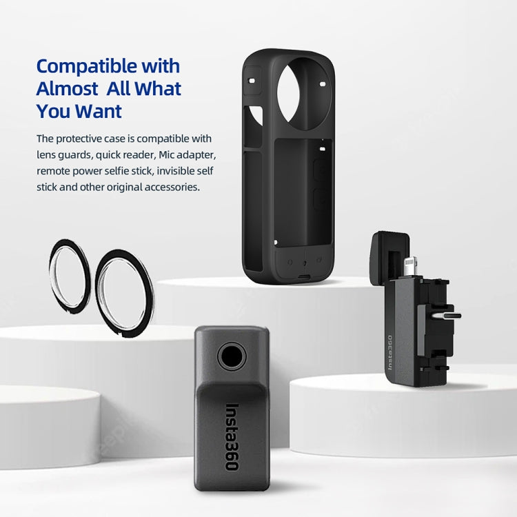 Per Insta360 X3 AMagisn Custodia protettiva in silicone per corpo, Body+Lens Case (Black), Body+Lens Case (Blue), Body Case (black), Body Case (Blue), Lens Case (Black), Lens Case (Blue)