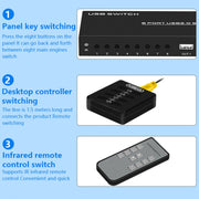 FJGEAR FJ-U804 Estensore per switch di condivisione USB 2.0 8 ingressi 4 uscite, FJ-U804