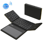 Tastiera Bluetooth wireless in pelle con tastiera universale portatile esterna multi-sistema Touch-Pad, B055 (Black)