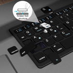 Tastiera Bluetooth wireless in pelle con tastiera universale portatile esterna multi-sistema Touch-Pad, B055 (Black)