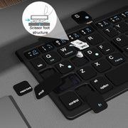 Tastiera Bluetooth wireless in pelle con tastiera universale portatile esterna multi-sistema Touch-Pad, B055 (Black)