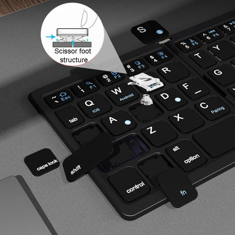 Tastiera Bluetooth wireless in pelle con tastiera universale portatile esterna multi-sistema Touch-Pad, B055 (Black)