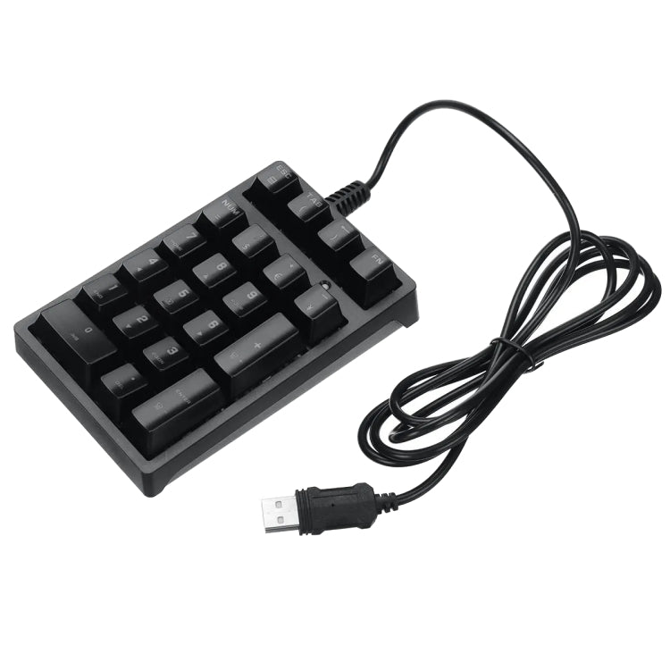 198I K21 Tastiera meccanica Dightal cablata Pulsante multifunzione Tastierino da ufficio retroilluminato RGB