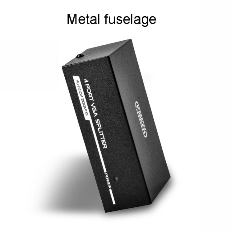 FJGEAR FJ-2004 Splitter VGA 1 ingresso 4 uscite Splitter uscita Vedio per computer, spina europea, FJ-2004 EU Plug