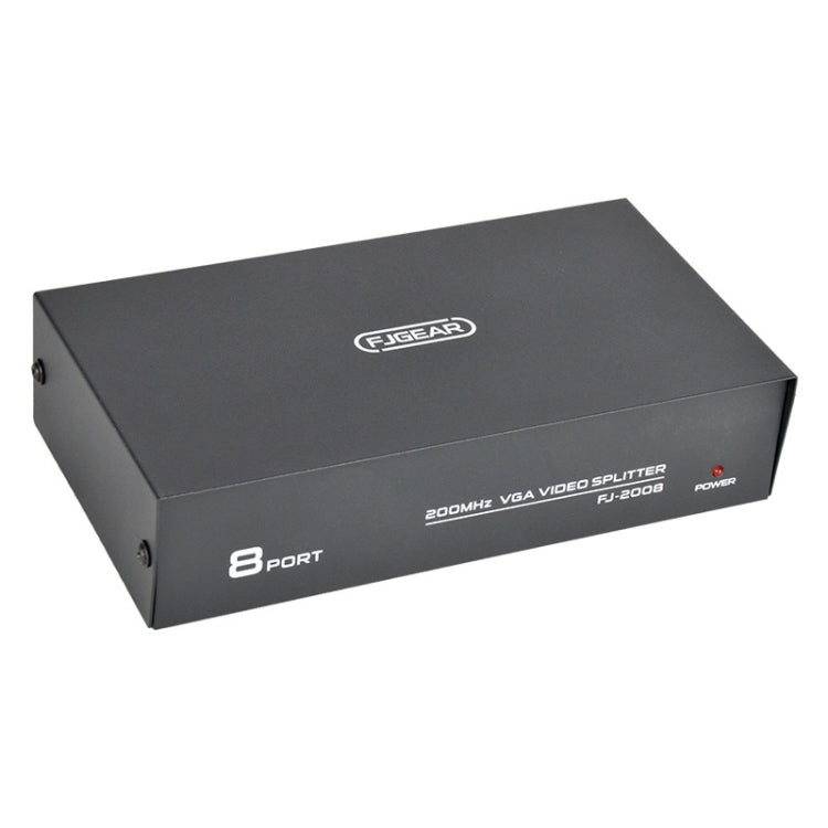 FJGEAR FJ-2008 Splitter VGA 1 ingresso 8 uscite Splitter uscita Vedio per computer, spina europea, FJ-2008 EU Plug
