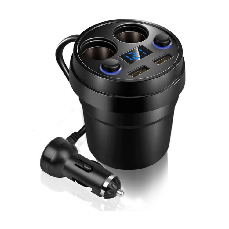 Caricatore per auto Cup Caricatore per telefono cellulare con doppio cavo USB per accendisigari