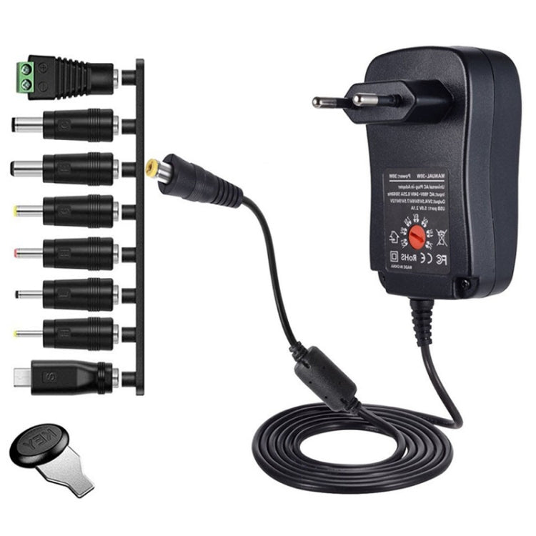 Adattatore di alimentazione regolabile con interfaccia USB da 30 W con luce LED per il monitoraggio dell'alimentazione, US Plug, EU Plug, UK Plug, AU Plug