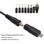 Adattatore di alimentazione regolabile con interfaccia USB da 30 W con luce LED per il monitoraggio dell'alimentazione, US Plug, EU Plug, UK Plug, AU Plug