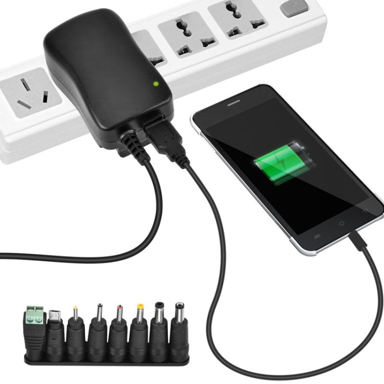 Adattatore di alimentazione regolabile con interfaccia USB da 30 W con luce LED per il monitoraggio dell'alimentazione, US Plug, EU Plug, UK Plug, AU Plug