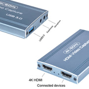 FJGEAR FJ-HU30A Scheda di acquisizione USB 3.0 Scatola di registrazione live di giochi 4K, FJ-HU30A
