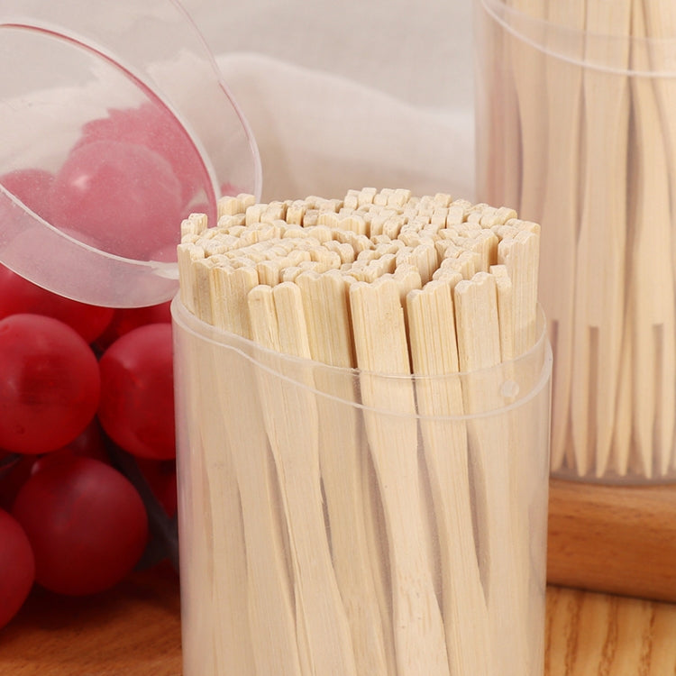 Forchetta da dessert usa e getta a due denti con bastoncini di frutta in bambù per uso domestico, 100pcs /Can, 200pcs /Can