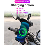 Porta cellulare antipioggia per parasole per moto, Mirror Holder  No Charge, Handlebar Holder No Charge, Charging Handlebar Holder 5V-2A, Charging Handlebar Holder 5V-3.1A, Charging Handlebar Holder 18W (QC3.0), Charging Mirror Holder 5V-2A            ...