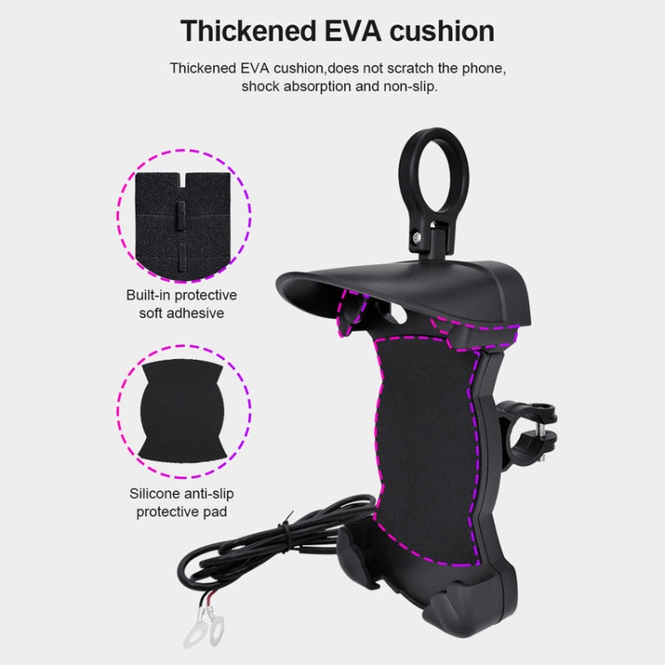 Porta cellulare antipioggia per parasole per moto, Mirror Holder  No Charge, Handlebar Holder No Charge, Charging Handlebar Holder 5V-2A, Charging Handlebar Holder 5V-3.1A, Charging Handlebar Holder 18W (QC3.0), Charging Mirror Holder 5V-2A            ...