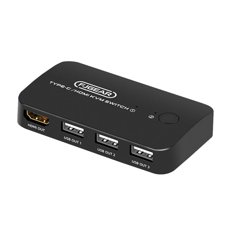 Switch KVM tipo C / HDMI FJGEAR FJ-TYH201 con controller desktop, FJ-TYH201