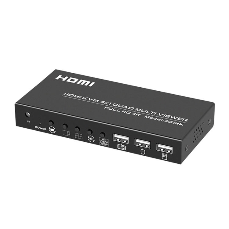 FJGEAR FJ-401HK Splitter video KVM HDMI a 4 porte con telecomando IR, FJ-401HK