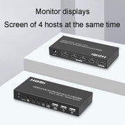 FJGEAR FJ-401HK Splitter video KVM HDMI a 4 porte con telecomando IR, FJ-401HK