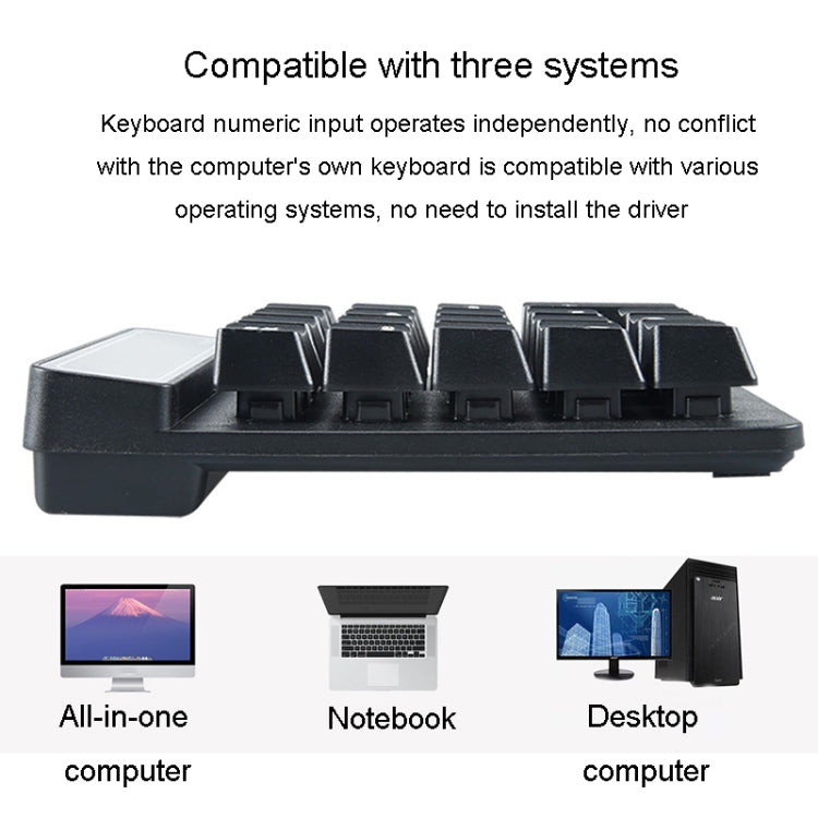 K6 19 tasti Mini tastiera digitale wireless Bluetooth Tastiera meccanica universale sospesa 4.0, K6 (Black)