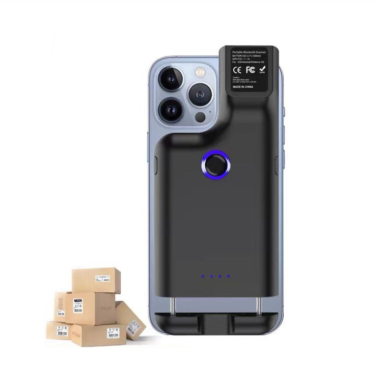 Lettore di codici a barre per telefono con clip posteriore wireless per scanner di codici a barre Bluetooth 2D HC101D, 2D Middle, 2D Side
