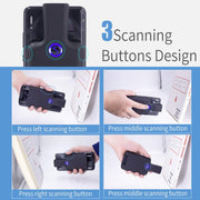 Lettore di codici a barre per telefono con clip posteriore wireless per scanner di codici a barre Bluetooth 2D HC101D, 2D Middle, 2D Side