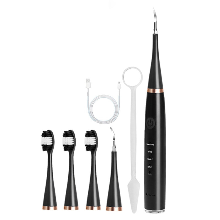 Set per la pulizia dei denti per la rimozione del tartaro elettrico 6 in 1, White Basic, White Exclusive, Black Basic, Black Exclusive, Green Basic, Green Exclusive, 5pcs Toothbrush Head White, 5pcs Toothbrush Head Black, 5pcs Toothbrush Head Green